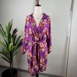 Fairycore Bohemian Romantic Feminine Vintage Inspired Mini Floral Kimono Robe OS